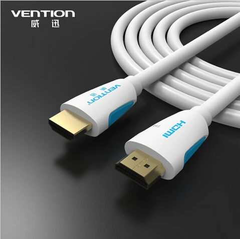 Высокоскоростной кабель HDMI Vention белый цвет 1 м/3 фута 4 В 1080P с 3D Ethernet для ПК/Blu-Ray DVD/TV |