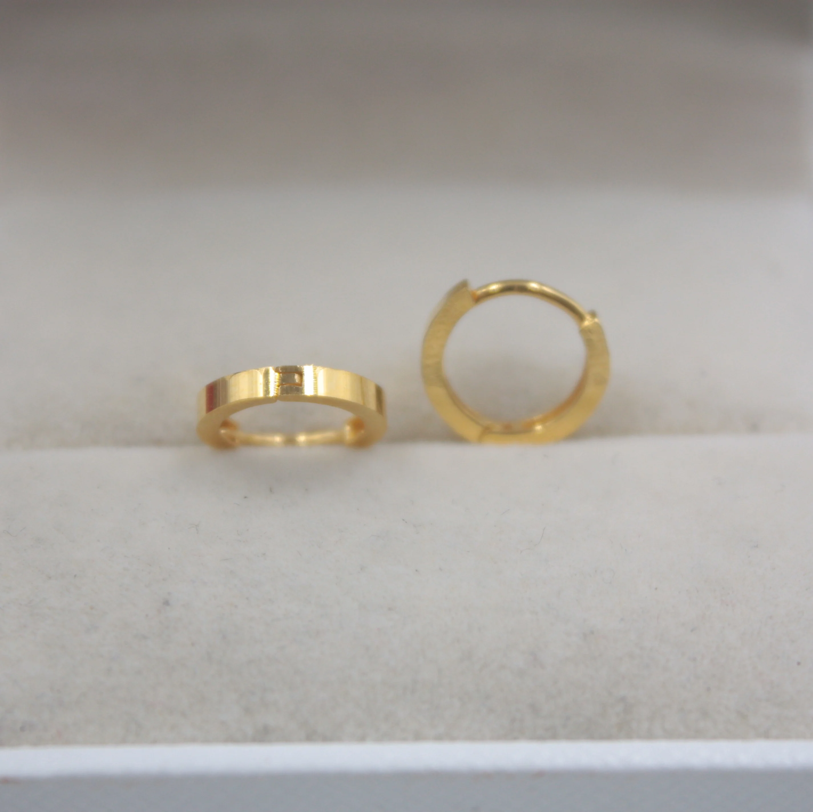 Женские серьги кольца Pure 18K желтое розовое золото идеальные гладкие 10 мм диаметр 1
