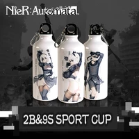 anime jk game nierautomata yorha no 2 type b 2b no 9 type s 9s cosplay sport cup daily drink bottle 600ml portable gift