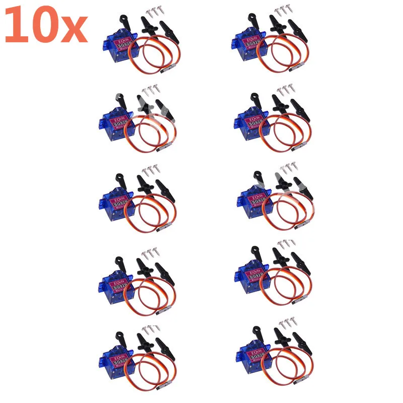 10pcs SG92R Micro 9g Servo Nylon Carbon Fiber Gears Replace SG90 For RC Model Aeromodelling Helicopter Airplane Parts |