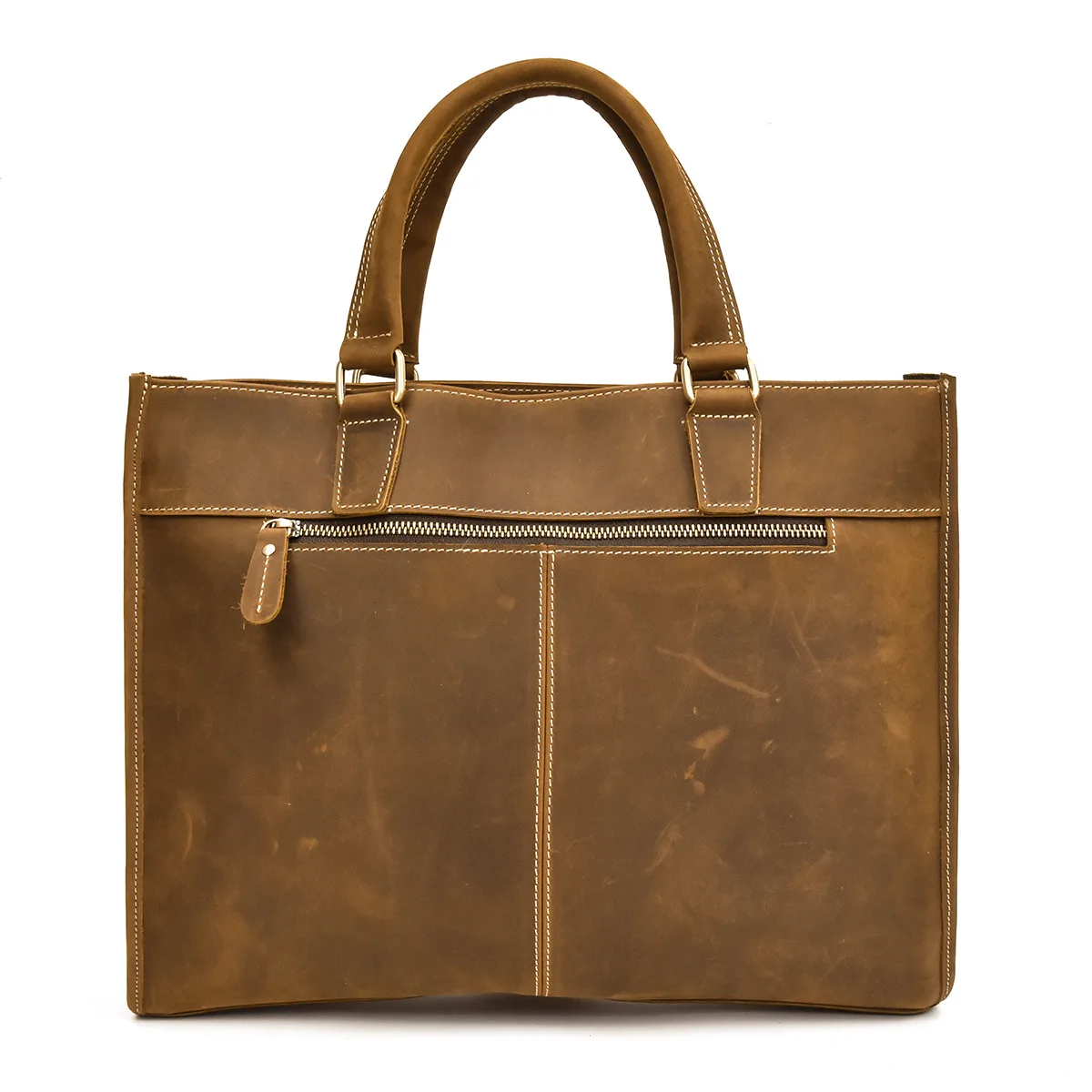 Новая роскошная 100% коровья натуральная кожа деловой мужской портфель Crazy Horse