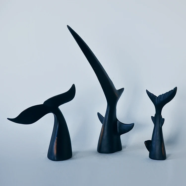 Королевство моря смола черный хвост акулы кит дельфин украшения творческий