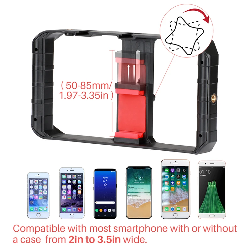 

Ulanzi Smartphone Video Rig Youtube Facebook Live Stream Stabilizer w Microphone Led Light Bluetooth Remote Control for iPhone 8