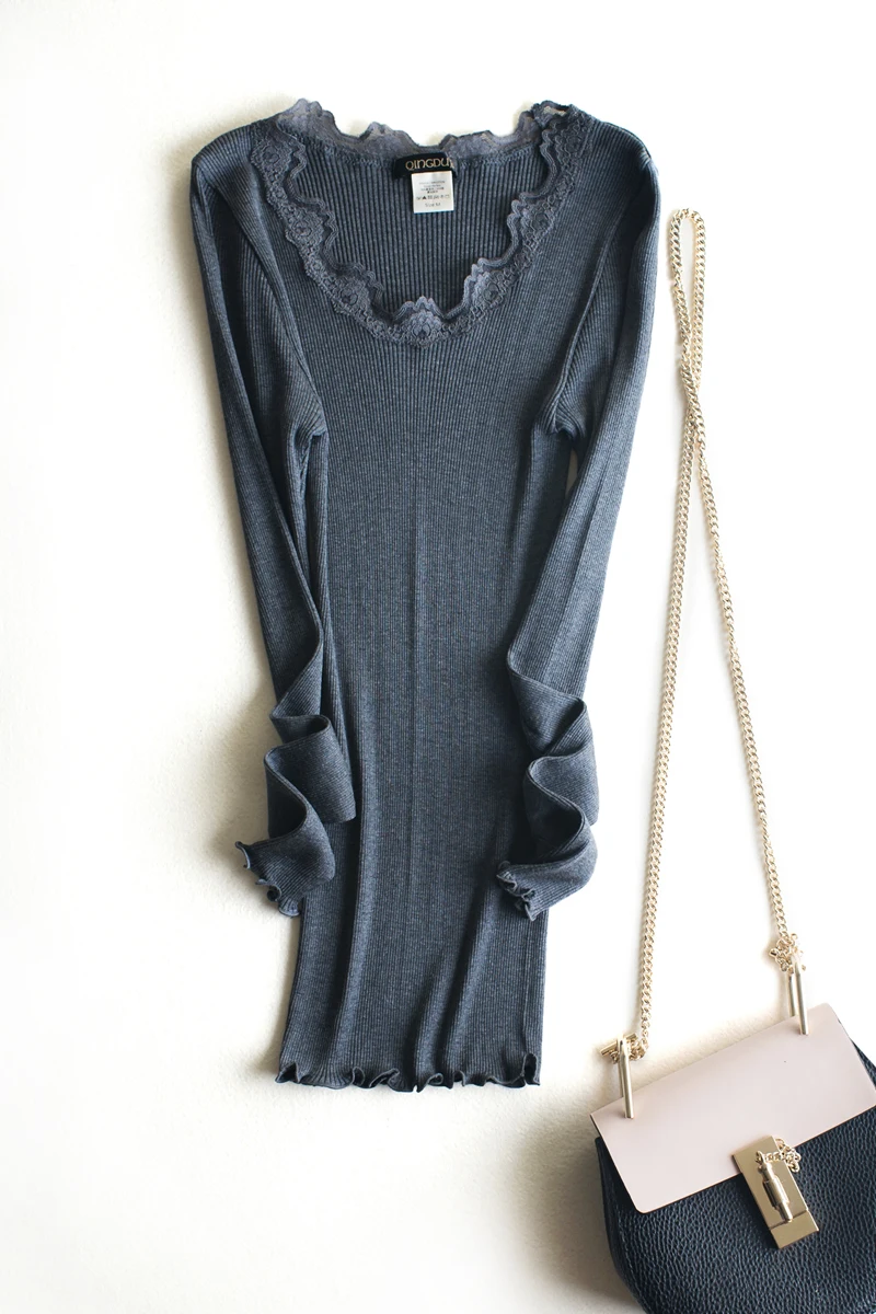 Эластичная шелковая нитка рубашка футболка и бесшовная облегающая женская с