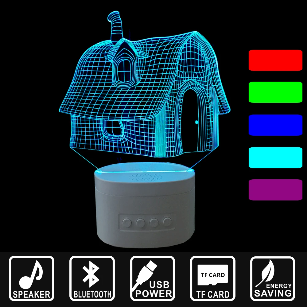 3D подсветка Bluetooth колонки музыка Светодиодные ночные светильники Домашнее