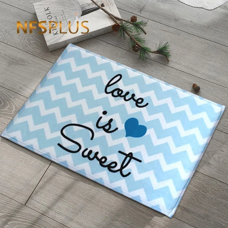 Фланелевый дверной коврик ковер Love is Sweet Design для ванной спальни гостиной коридора