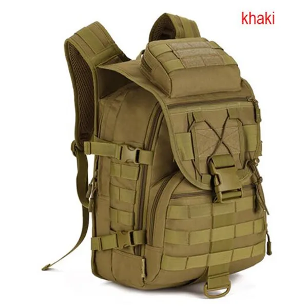 khaki Бренд спорта на открытом воздухе сумка 40L мужской вместительный рюкзак для занятий альпинизмом; Пеший Туризм Кемпинг Сумка через плечо в армейском стиле тактический рюкзак S041 - Цвет: khaki