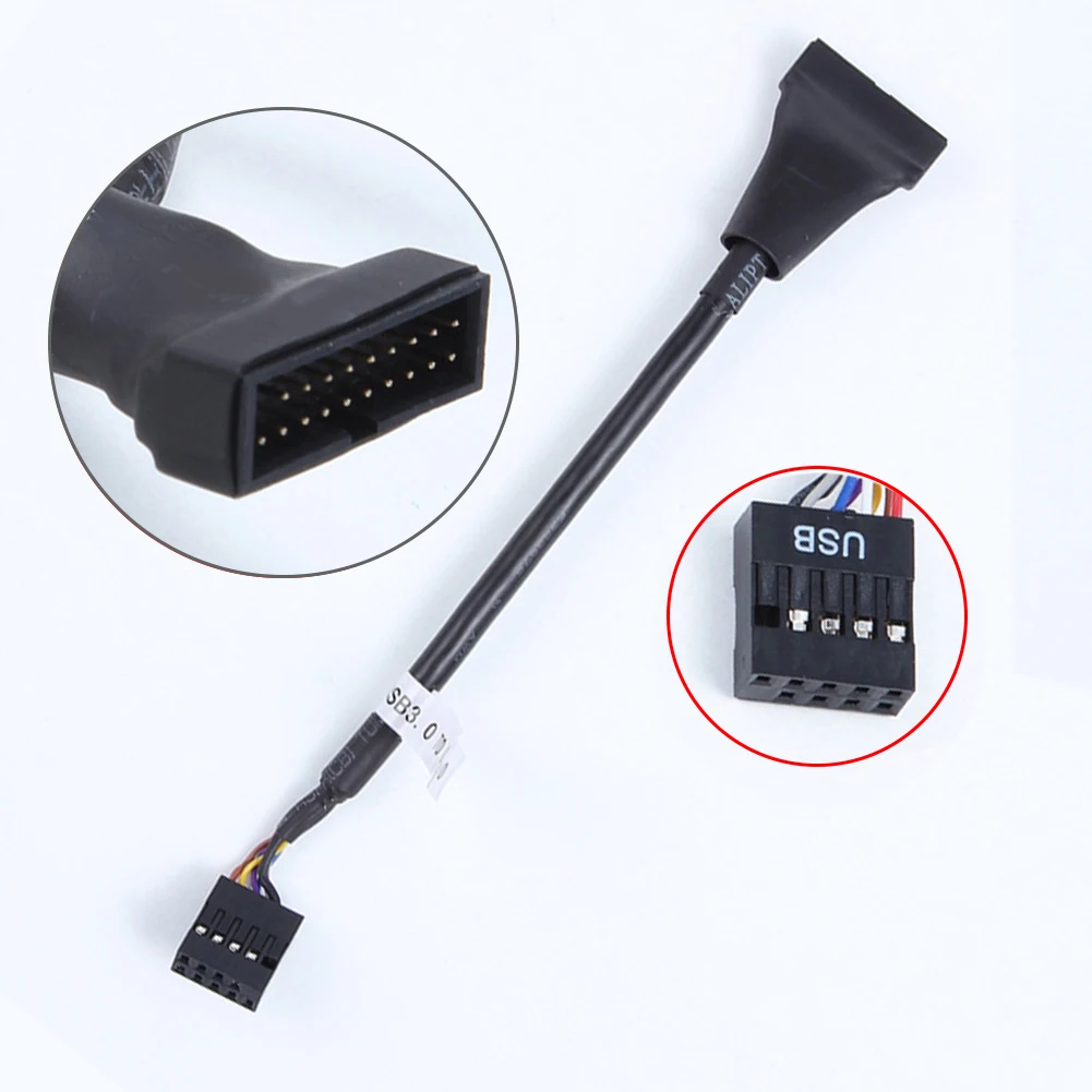 USB 2 0 9 Pin штекер к материнской плате 3 20 Женский конвертер Кабель адаптер|Кабели USB|