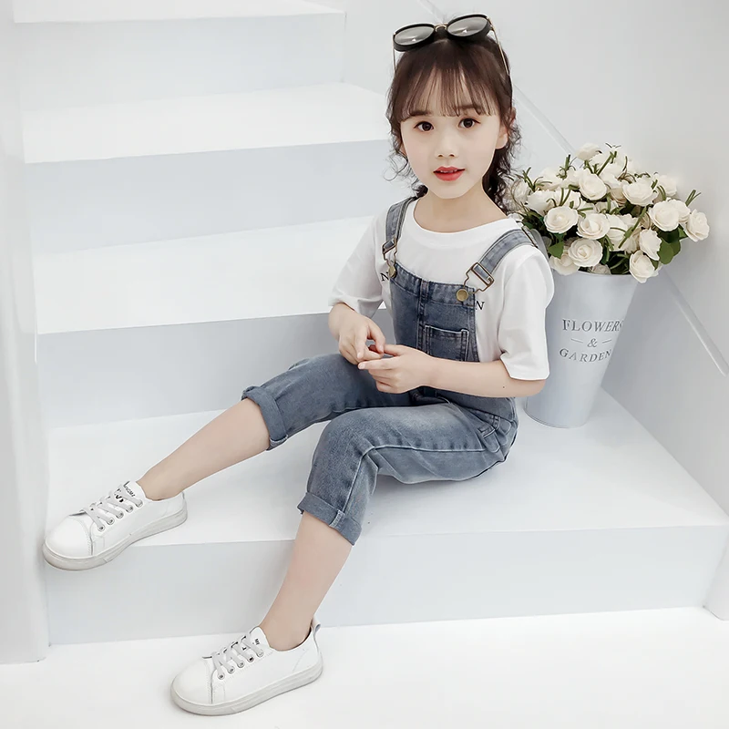 Джинсовый комбинезон для девочек на возраст 6 12 лет|Полукомбинезоны| |