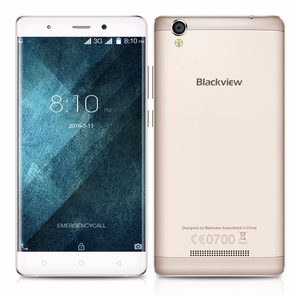 Оригинал blackview a8 мобильный телефон 5.0 дюймов android 5.1 ram 1 ГБ + ROM 8 MMTK6580 Quad Core 1280x720 GPS WCDMA