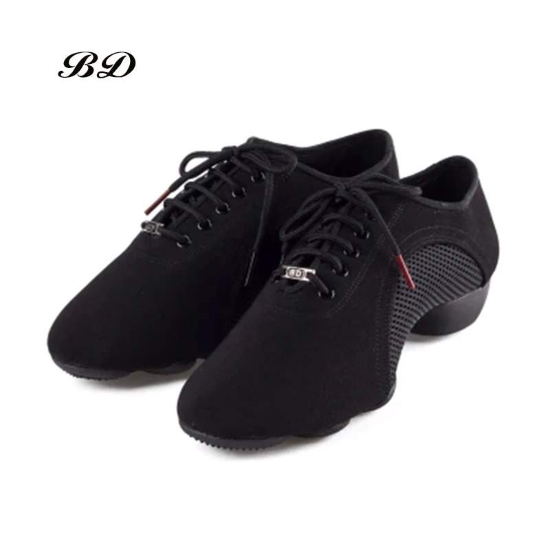 BDDANCE Latin Dance Shoes Sneakers WOMEN MEN SHOES Jazz Modern Shoe Oxford Cloth Non-slip rubber sole Genuine Leather Sweat BD