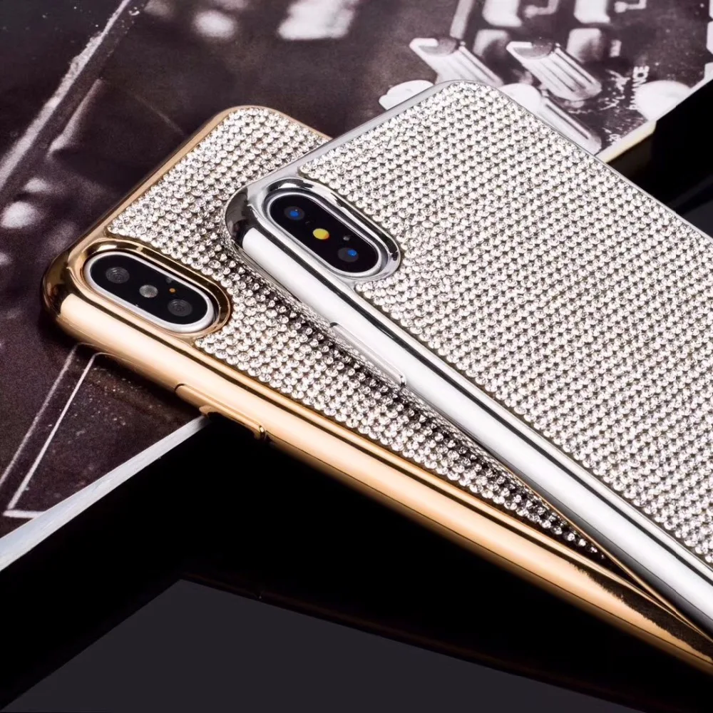 Модный Блестящий Мягкий чехол с кристаллами и стразами для iPhone XS Max XR X 8 7 6 6S