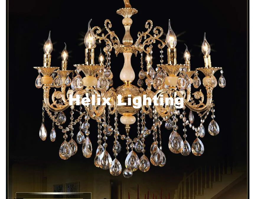 Бесплатная доставка цинковый сплав Нефритовая антикварная хрустальная люстра