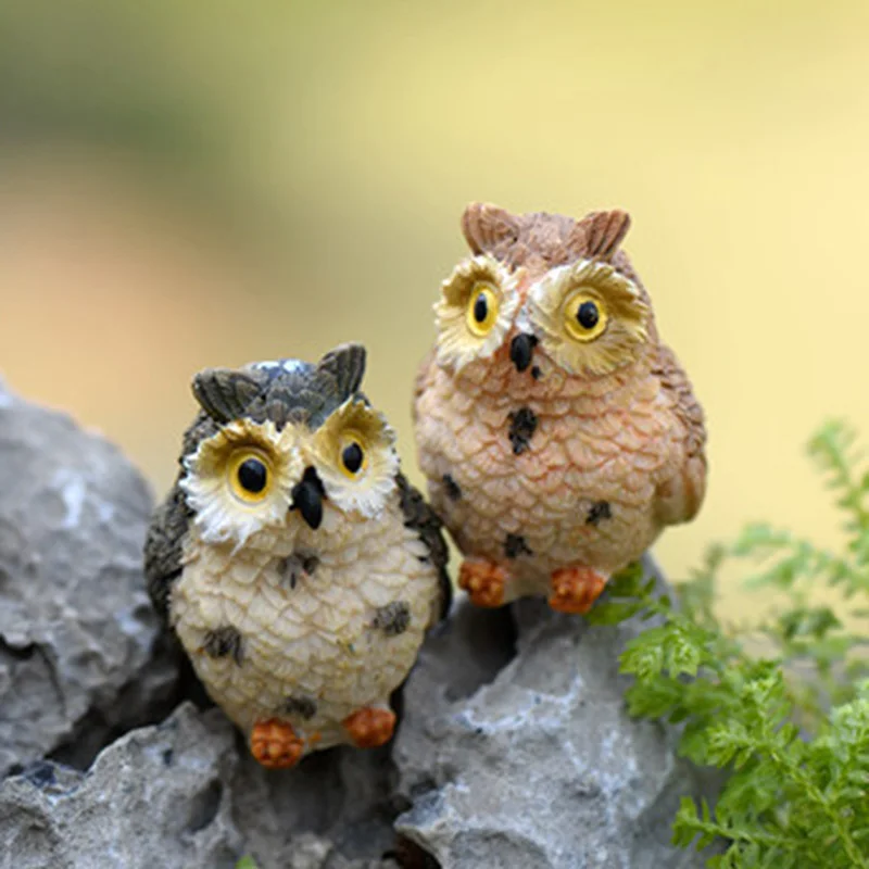 4 шт./компл. милые искусственный Сова фигурки миниатюры Прекрасные Птицы Фея