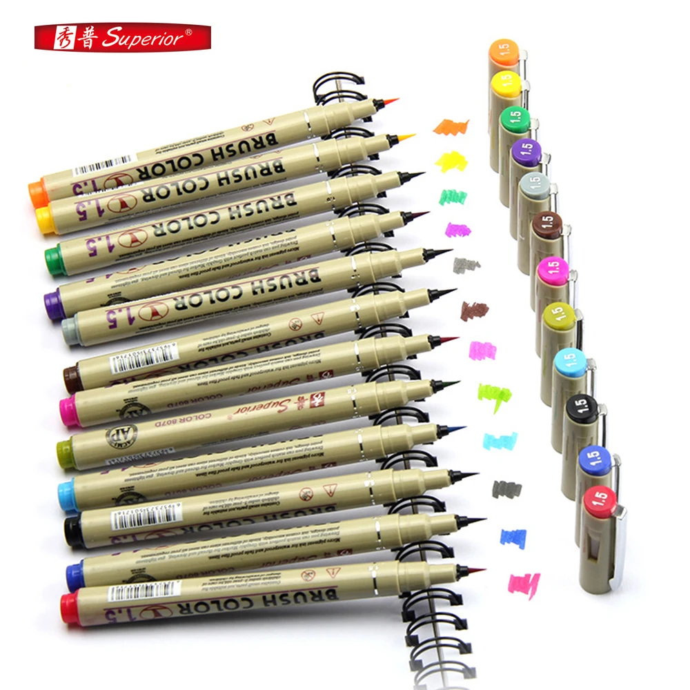 Улучшенный 10 шт. маркер для художника черные пигменты рисования набор тонкой