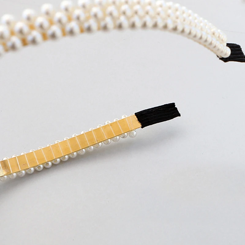 Женский обруч для волос с жемчужинами кристаллами ручной работы свадебный