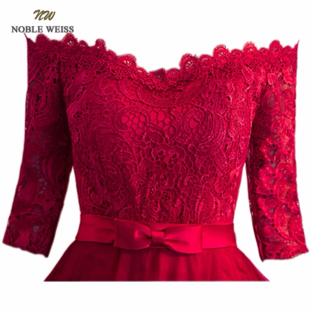 Благородный WEISS пол Длина кружевное вечернее платье для выпускного вечера Robe De