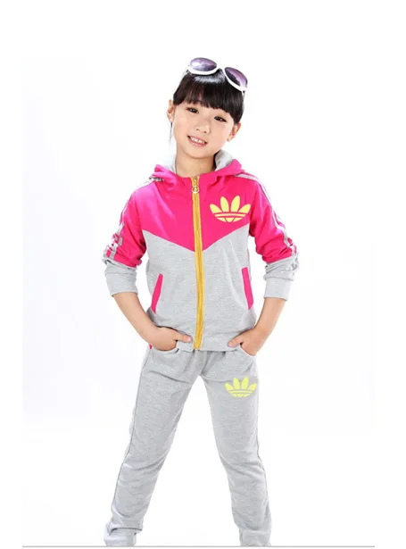 Девушки спортивный костюм толстовки брюки дети комплектов одежды 2017 весна осень