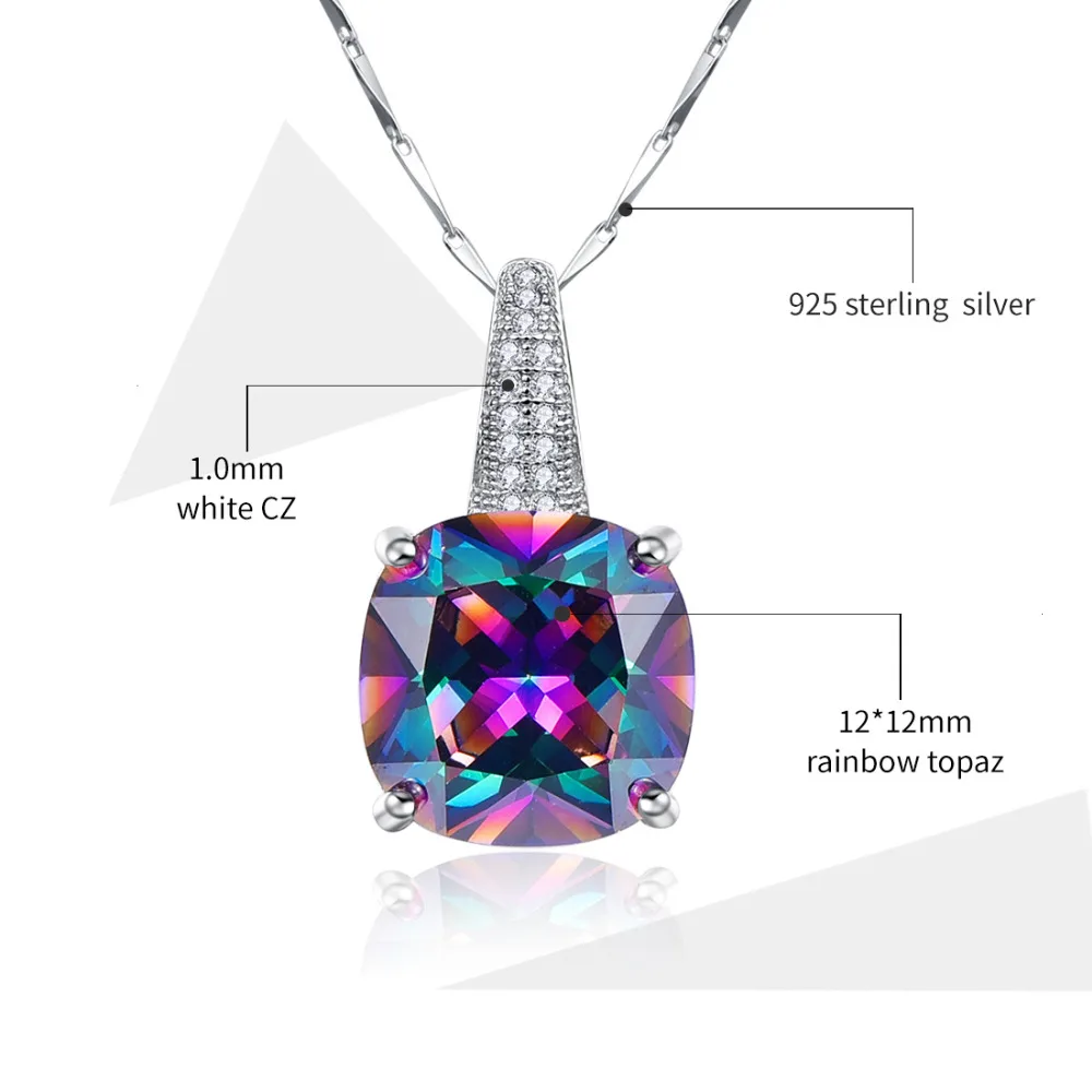 Подвеска кольцо и серьги из серебра 925 пробы с радужным мистик топазом|jewelry sets|ring