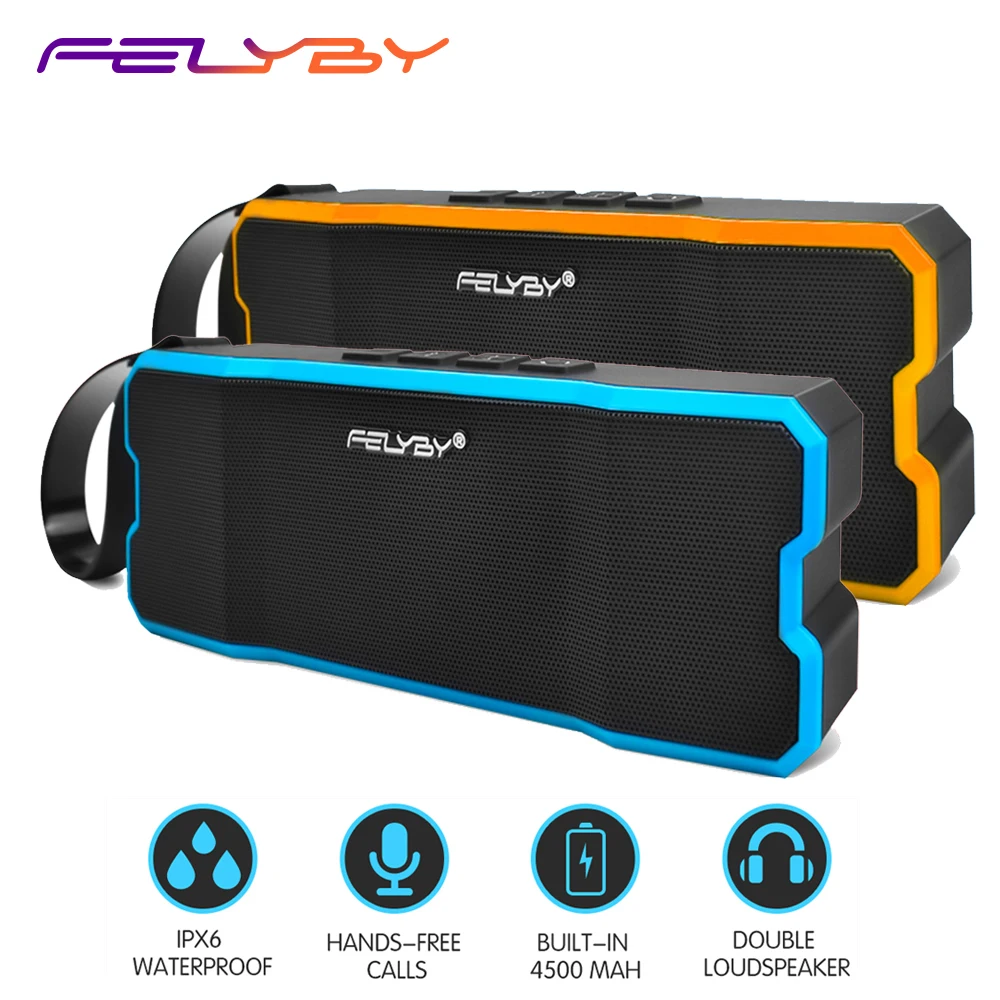 Bluetooth Колонка FELYBY водонепроницаемый плеер/ударопрочный сабвуфер встроенный