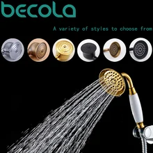 Becola – pommeau de douche en céramique dorée, style européen, douchette en laiton antique noir, livraison gratuite, B-01