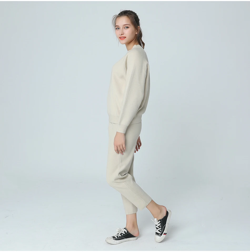 Распродажа 2019 весна осень повседневные водолазки брюки по лодыжку трикотажный
