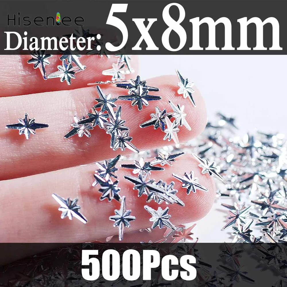 Sharp Flower Корейская мода стиль Серебряный океан ракушка шаблон 3D дизайн ногтей, заклепка шпильки Морская звезда оболочка украшение с якорем панк дизайн аксессуар - Цвет: Sharp Flower