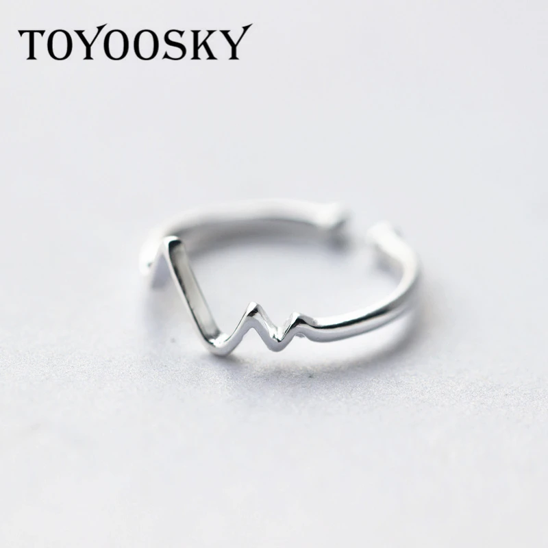 TOYOOSKY, 925 пробы, серебряные ювелирные изделия, волнистые кольца для женщин, свадебные кольца, ювелирные изделия, модное, открытое, регулируемое кольцо на палец