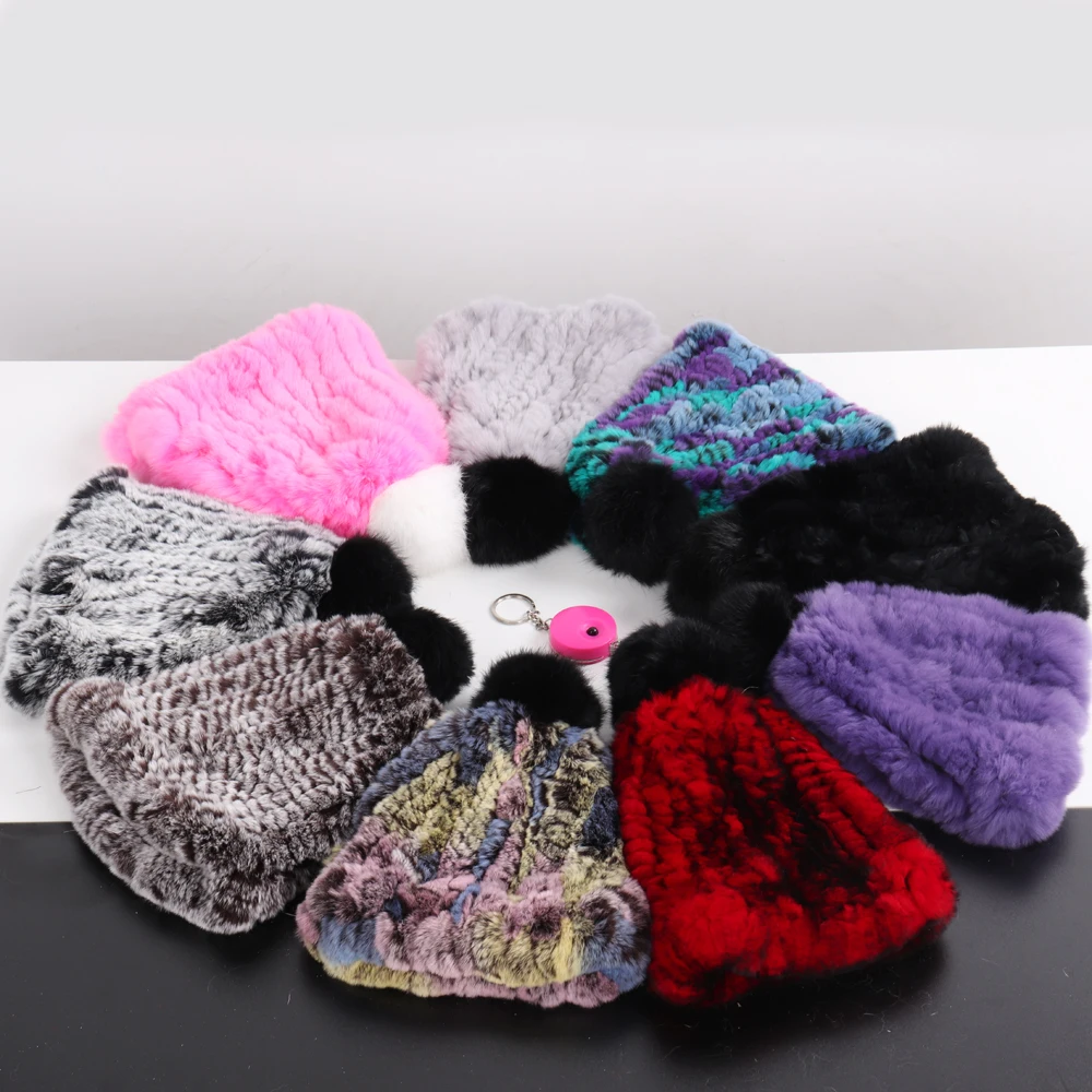 2020 New Kids 100% Natural Rex Rabbit Fur Hats Winter Children Warm Soft Real Cap Knitted Good Elastic Child Genuine Hat | Аксессуары