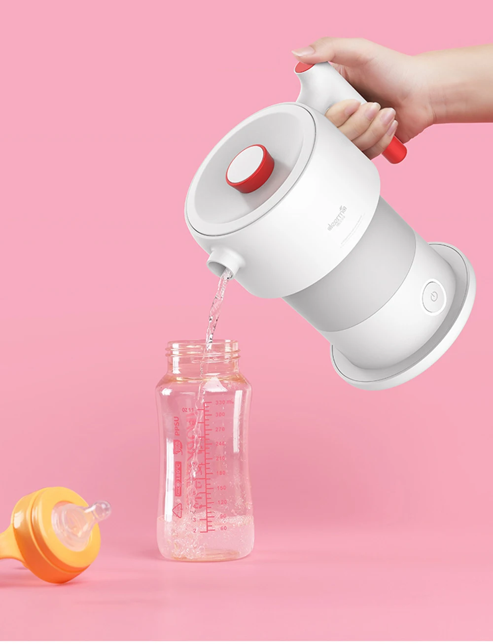 Xiaomi Deerma 0.6l складной портативный Электрический чайник для воды, ручная электрическая колба для воды, чайник с защитой от помех