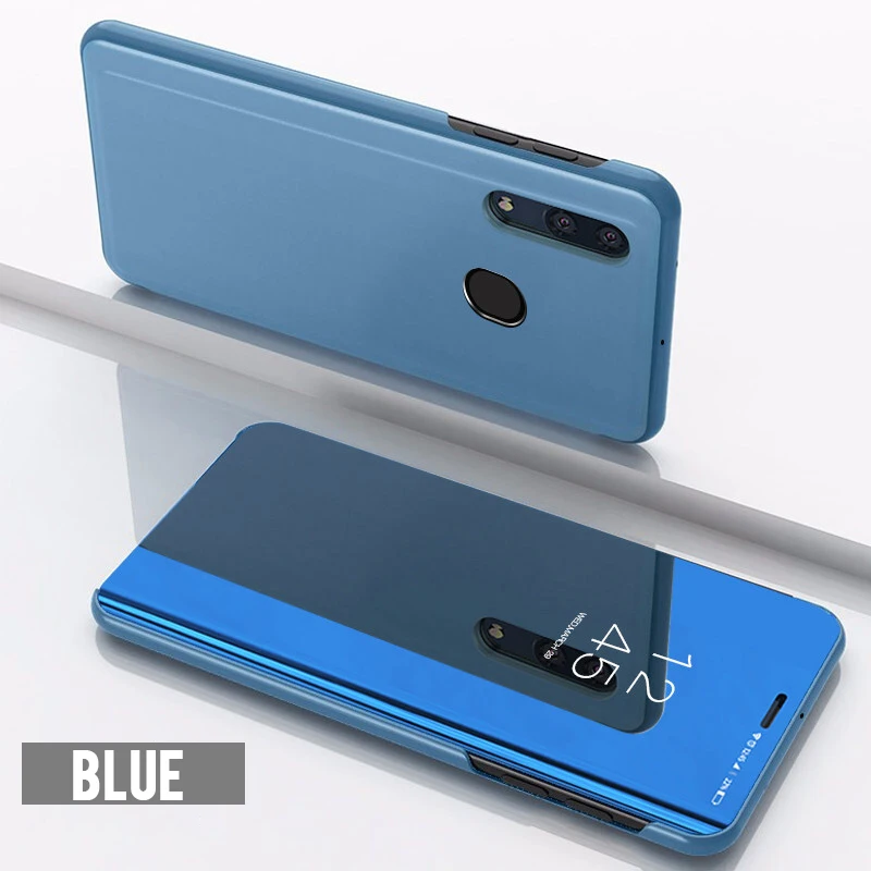 360 прозрачный зеркальный флип-чехол для Samsung Galaxy A3 A5 A7 A6 A7 плюс чехол A10 A20 A30 A40 A50 A70 M10 M20 M30 чехол - Цвет: Blue