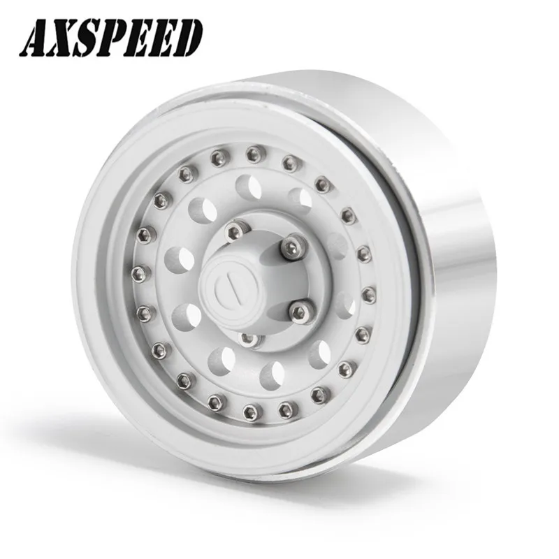 Asia Silver 1pcs AXSPEED 4 шт. Beadlock Колесные диски 1,9 дюймов#57 для 1/10 SCX10 часть автомобильных аксессуаров - Цвет: Asia Silver 1pcs