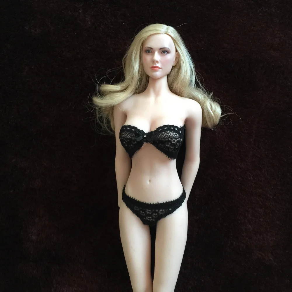 

1/6 Female Black Lace Underwear AND Bra Bikini Set Models For12'' Action Figures Bodies