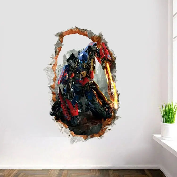 3D Optimus Prime съемные детские настенные художественные наклейки виниловые Декор