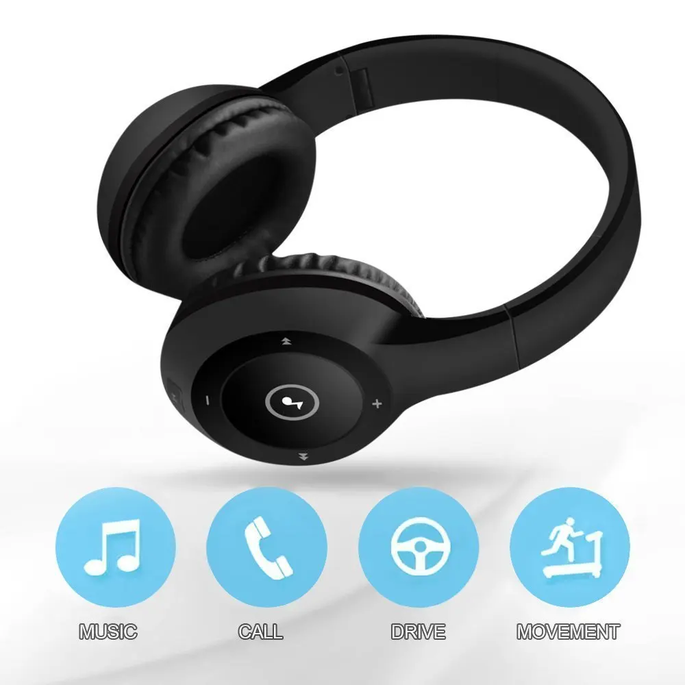 Беспроводные наушники через ухо Hi-Fi стерео музыка Bluetooth гарнитура складные для