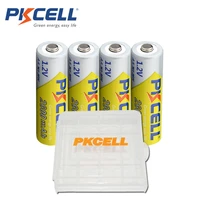 4pcs pkcell aa batteries 1 2v 2300mah 2600mah aa ni mh batteries rechargeable battery aa batteria and 1pcs battery hold case