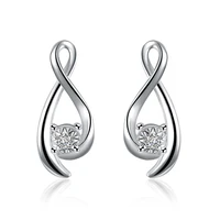 free shipping fashion trend stud earrings simple womens earrings shine zircon letters earrings