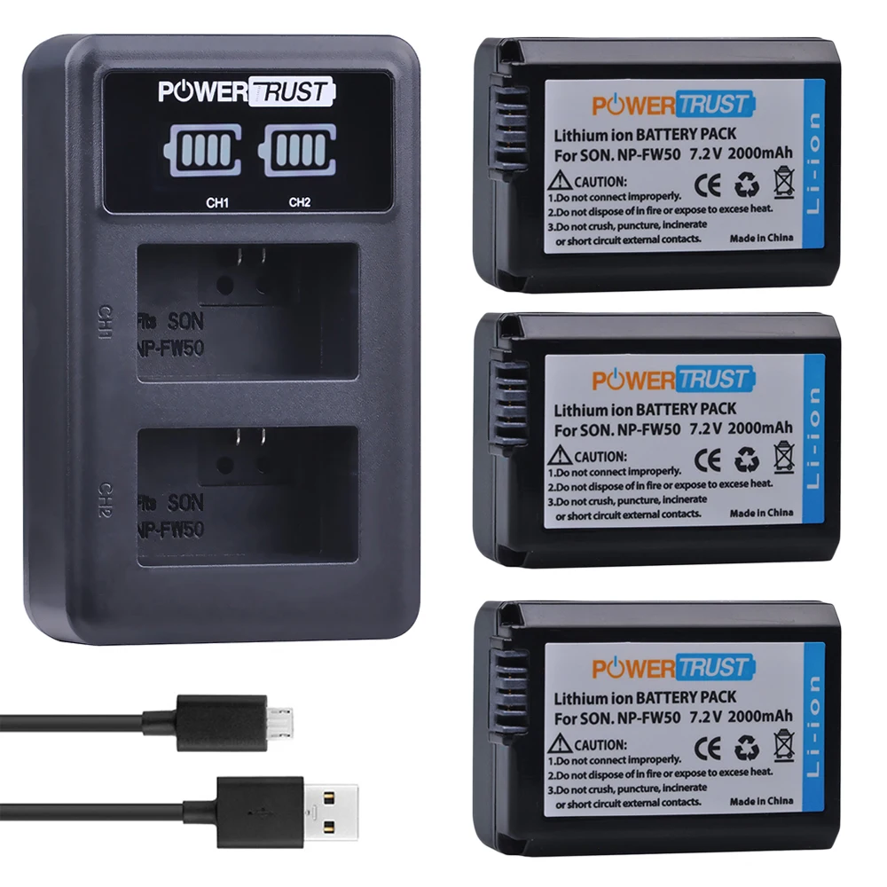 3 шт. NP FW50 np fw50 батарея + LED двойное USB зарядное устройство для Sony a37 Alpha 7 7R II 7S a7S a7R a5000
