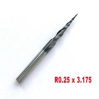 1pc r0 25 r1 0 x3 175 18 shank 2 flutes tungsten solid carbide coated tapered ball nose end mills taper and cone endmills