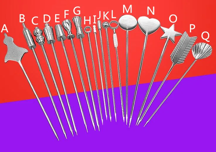 17 видов стилей 304 нержавеющая сталь фруктовая игла фруктовый знак креативный