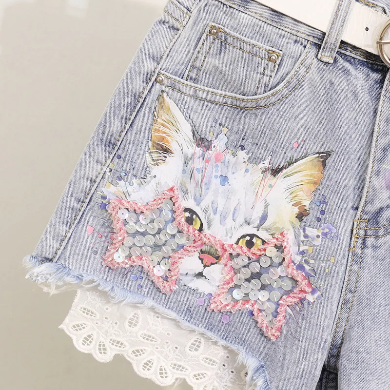 Женский комплект из 2 предметов Новинка лета 2019 Харадзюку расшитый бисером с