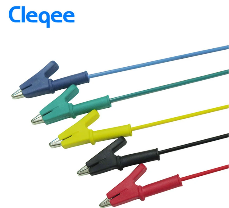 5 шт Cleqee P1024 двойные зажимы кабель Аллигатор Тестирование зонд свинцовый провод 100