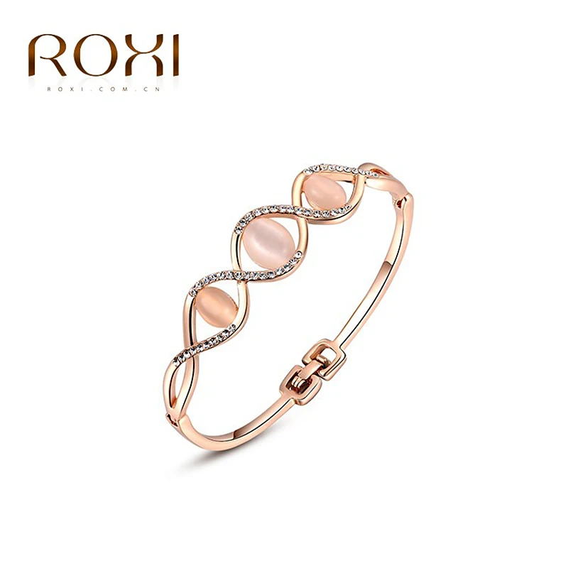 ROXI Модные Драгоценности Роуз Позолоченные Себе Элегантный Три Опалы Браслеты