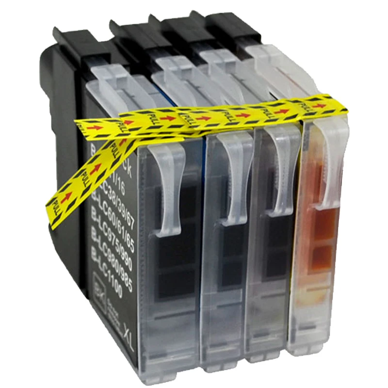 Горячая 12X LC11 LC16 LC38 LC61 LC65 LC67 LC980 LC1100 полный чернильный картридж для принтера Brother