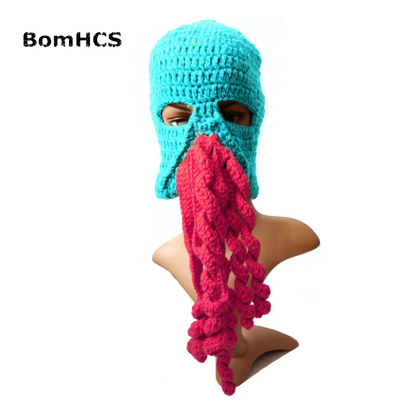 Новинка BomHCS крутая Зимняя Вязаная мужская шапка для бороды маска Wortex лыжная