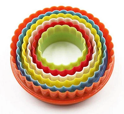 Round shape 3D креативная форма для выпечки, цветная, сделай сам, ПП Пластиковая форма для печенья, торта, печенья, тиснения, мусс, круг, овощи, фрукты, срезанная форма для цветов - Цвет: Round shape