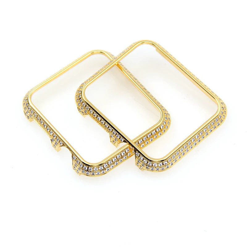 Роскошный позолоченный чехол для часов 24kt Обложка с блестящей рамкой со стразами