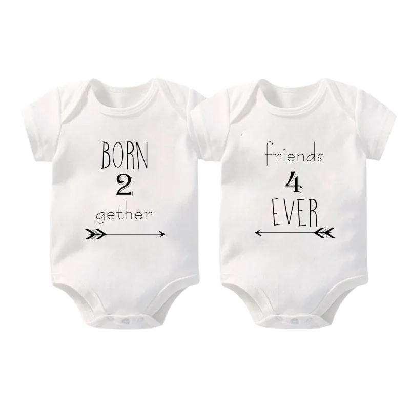 Боди для близнецов Born Together Friends Forever (комплект из 2 предметов) комбинезон и сестер с