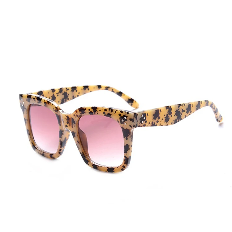 Leopard Новинка, черные, прозрачные, негабаритные, квадратные солнцезащитные очки, женские, градиентные, Летний стиль, классические, солнцезащитные очки, женские, большие, квадратные, Oculos De Sol - Цвет линз: Leopard