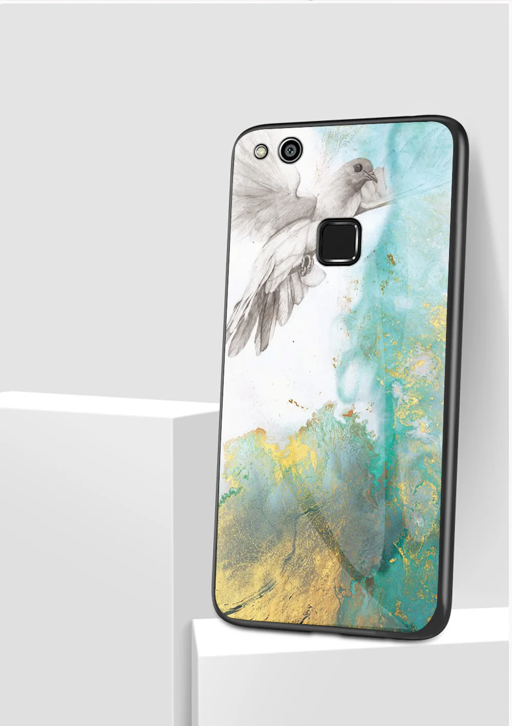 Мраморный жесткий чехол из закаленного стекла для huawei P10 Lite, роскошный градиентный защитный чехол на заднюю панель huawei P10 P9 Plus, чехол для телефона, чехол